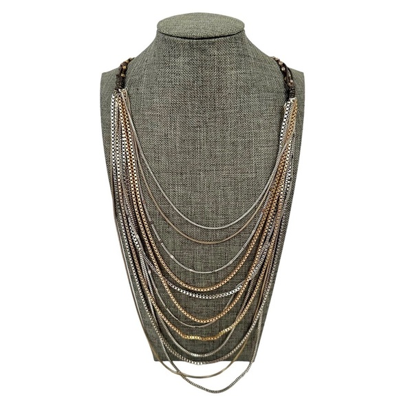 Mixed 12-Strand Metal Snake Coil Layered Necklace - Picture 1 of 7